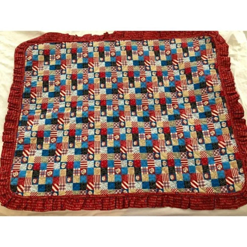 Handmade Raggedy Ann and Andy Wall Baby Blanket Hanging Art Sz 33